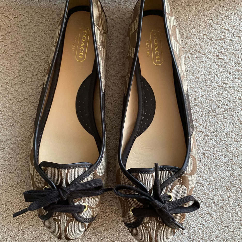 COACH Josie Ballet Flats Brown Shoes Slip-on. Women’s Size 10 EUC